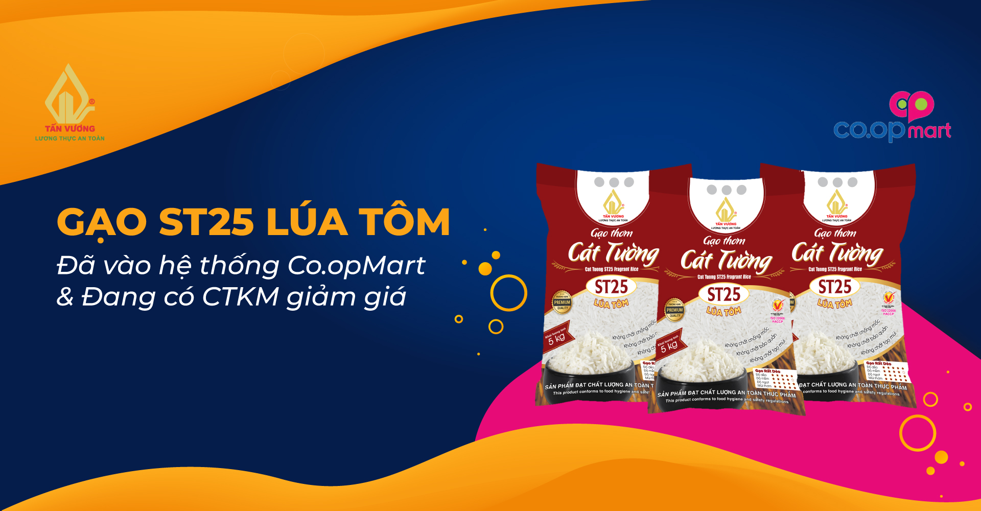 Gạo Cát Tường ST25 có mặt tại CoopMart